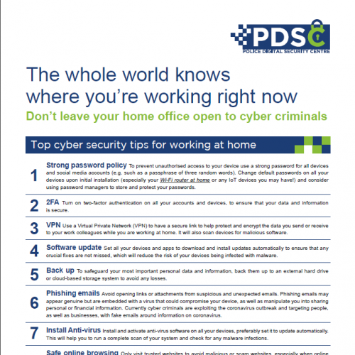 Top Tips for Working From Home – Cyber Security